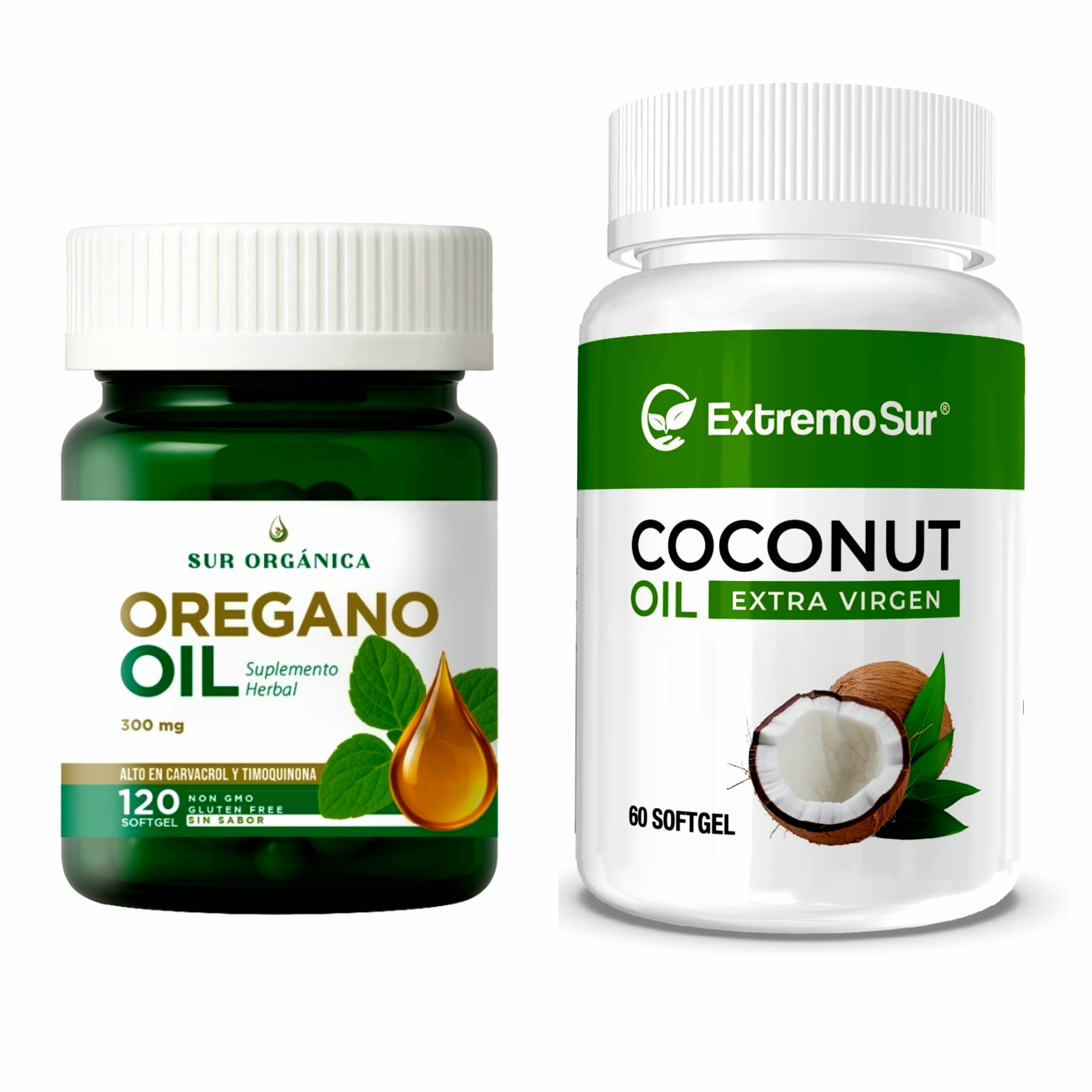 PACK CANDIDA (ACEITE DE OREGANO 300 MG + ACEITE DE COCO 500MG)