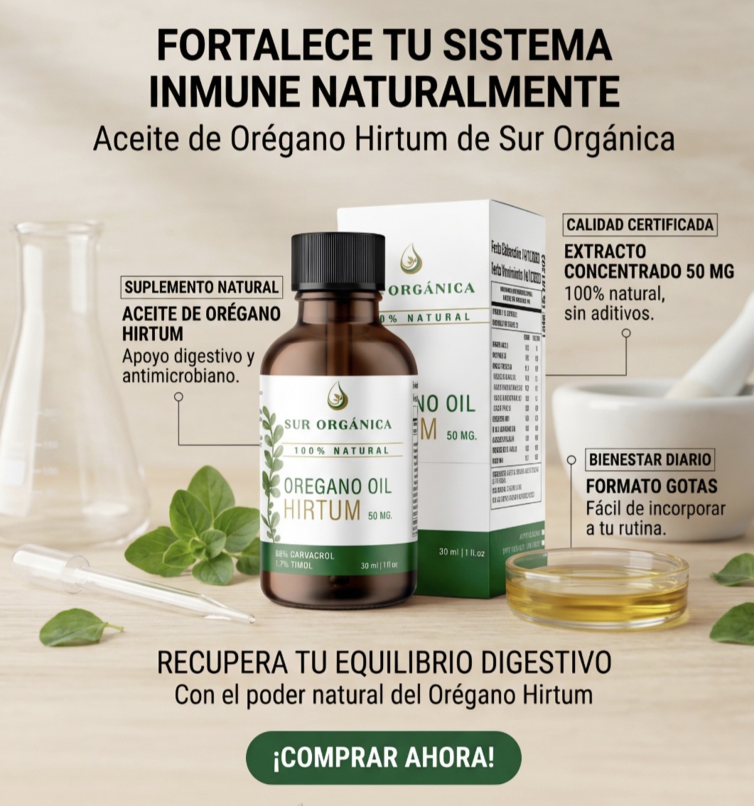 ACEITE DE OREGANO HIRTUM 50mg en 20 gotas para 32 días